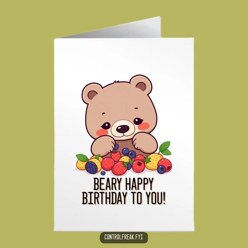 Free Printable Birthday Card: Focused Bear Geometric Pattern, Funny Downloadable Gift for Organizers