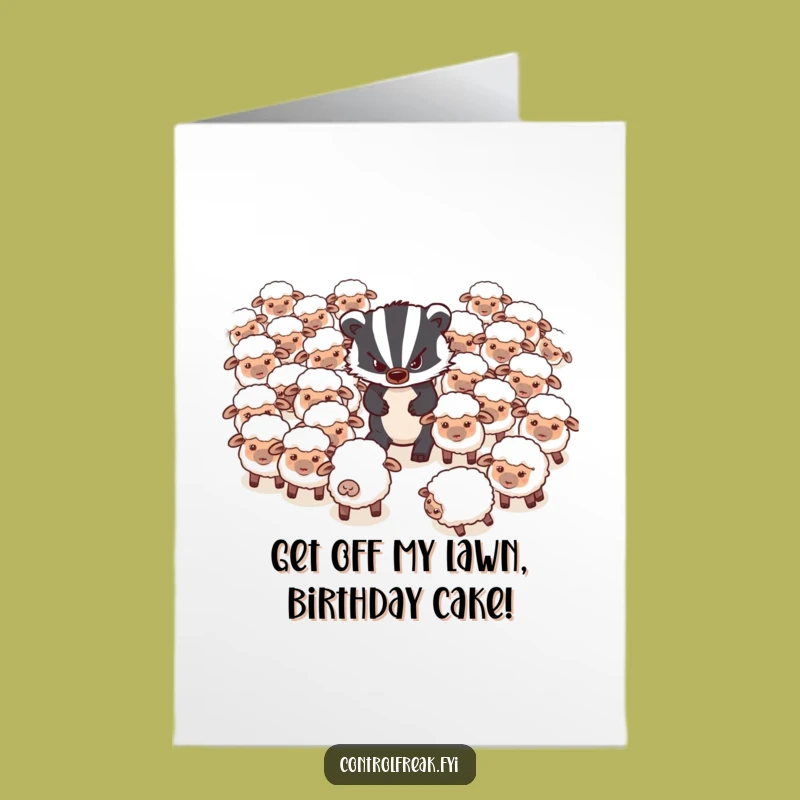Free Printable Badger Sheep Card: Funny Birthday Downloadable Gift for Chaotic Souls