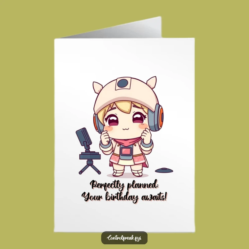 Funny Free Printable Birthday Card: Neat Freak Character, Organized Downloadable Gift