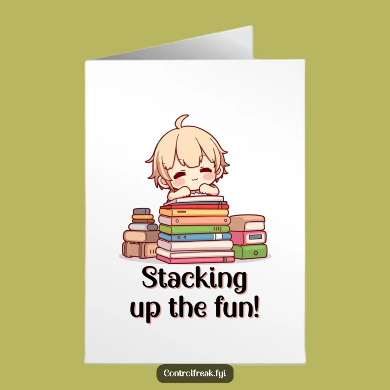 Free Printable Birthday Card: Funny Stacking Character Humorous DIY Downloadable Gift