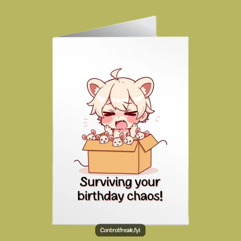 Free Printable Birthday Card: Mouse Wrangler - Funny Chaotic Birthday Download!