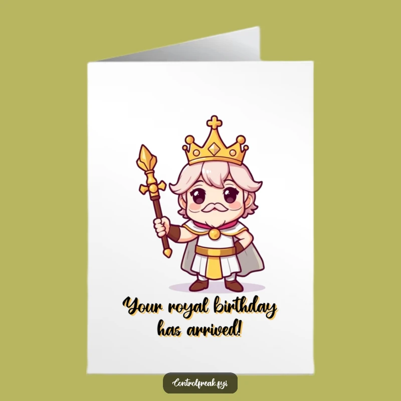 Free Printable Birthday Card: Regal Character, Funny Royal Downloadable Gift