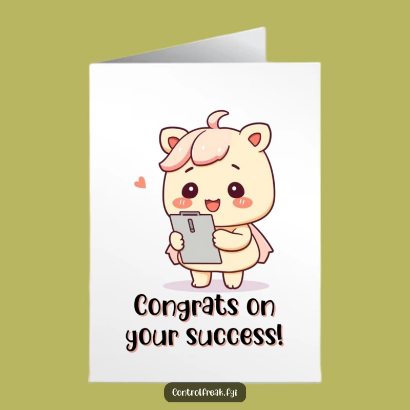 Free Printable Kawaii Organizer Congrats Card - Funny Smile Downloadable Gift
