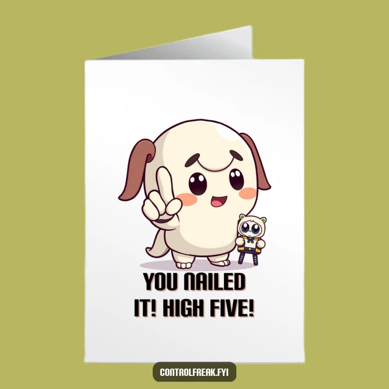 Free Printable Congrats Card: Commanding Toy Character, Funny Downloadable Greeting for Success