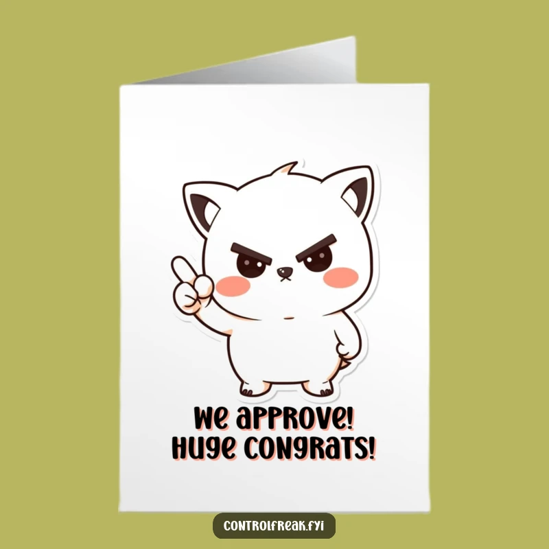 Free Printable Congrats Card: Stern but Friendly Kawaii Nod, Funny Downloadable Gift