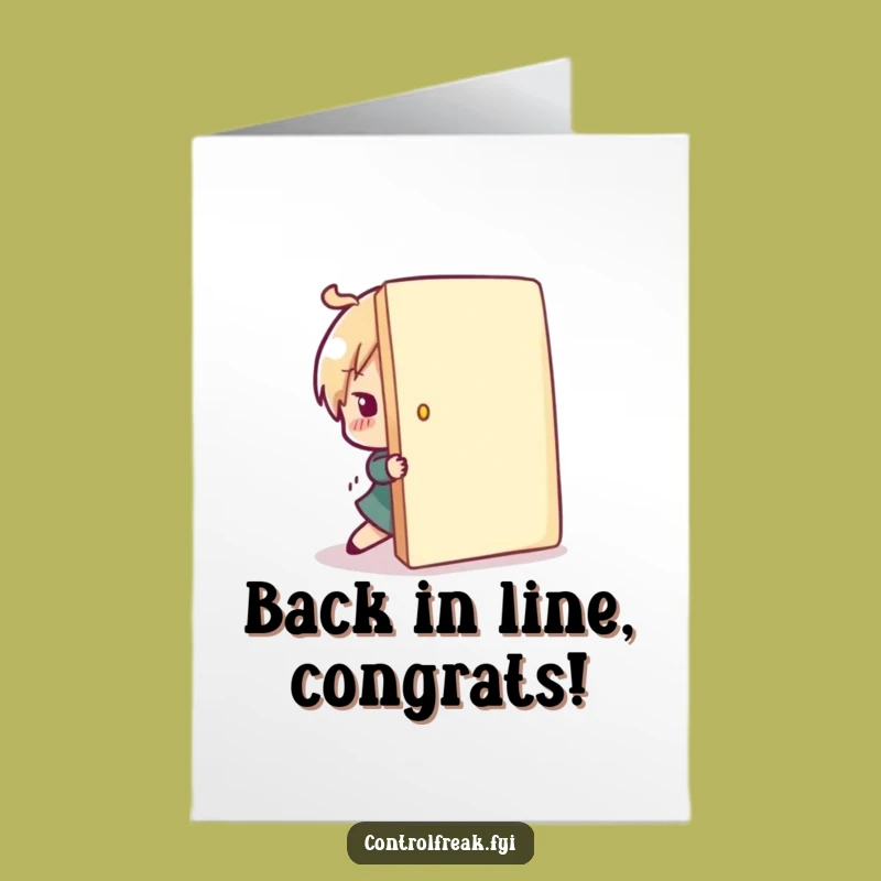 Order Restored Congrats Card: Line-Up Character, Free Printable Success