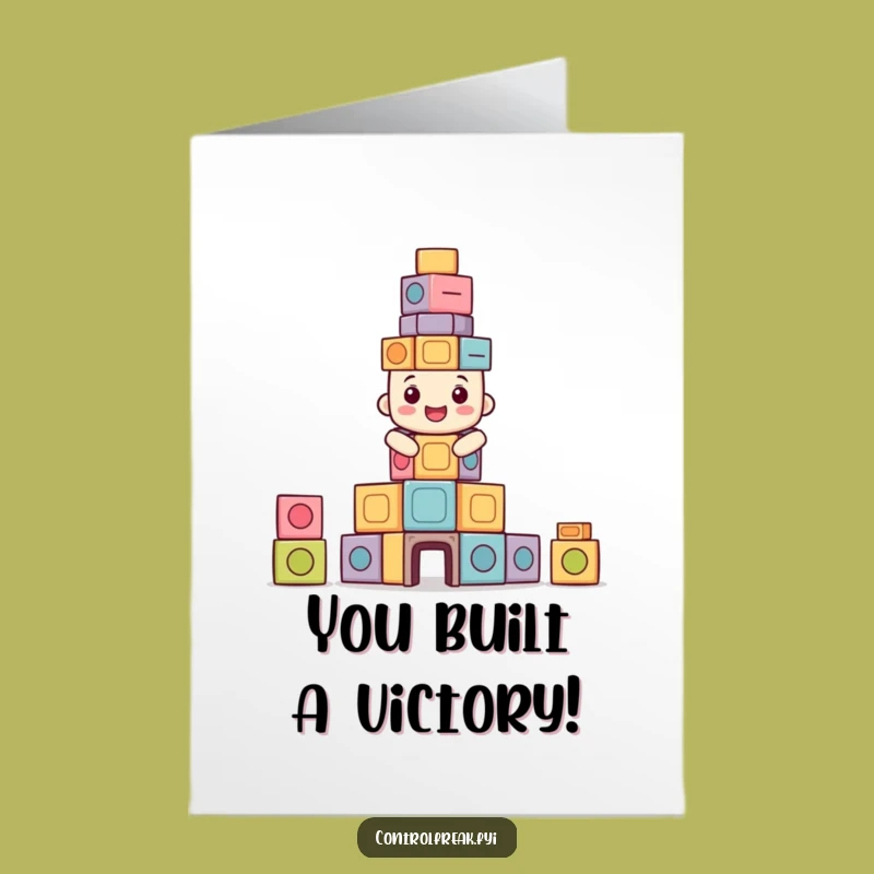 Free Printable Congrats Card: Symmetrical Tower Success Downloadable Gift