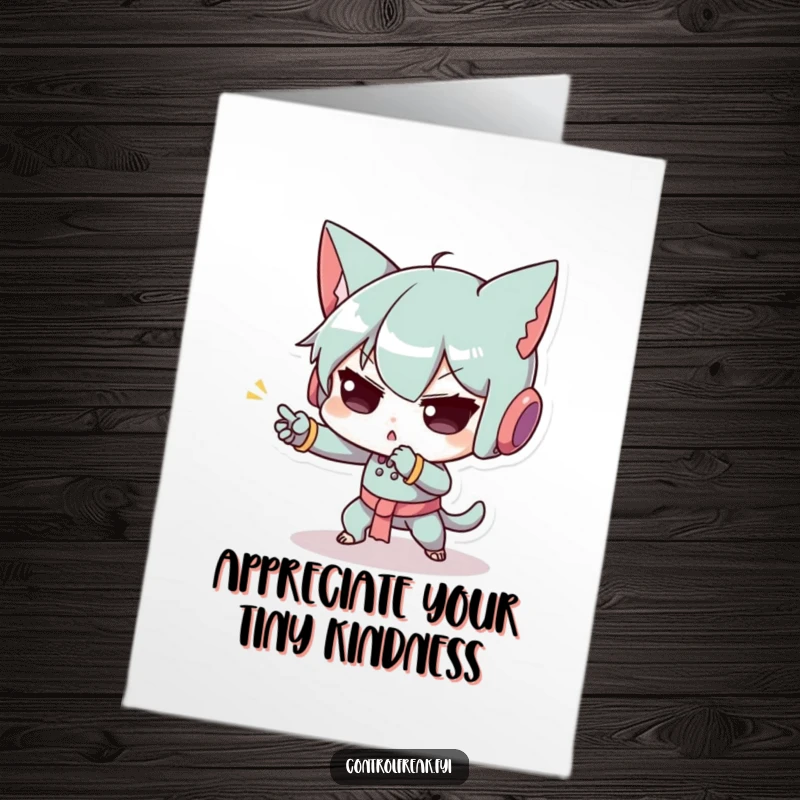 Funny Free Printable Thank You Card depicting a character's intense concentration on a minuscule, precise action, great for printing.