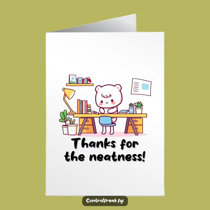 Free Printable Kawaii Tidy Thank You Card - Funny Downloadable Appreciation