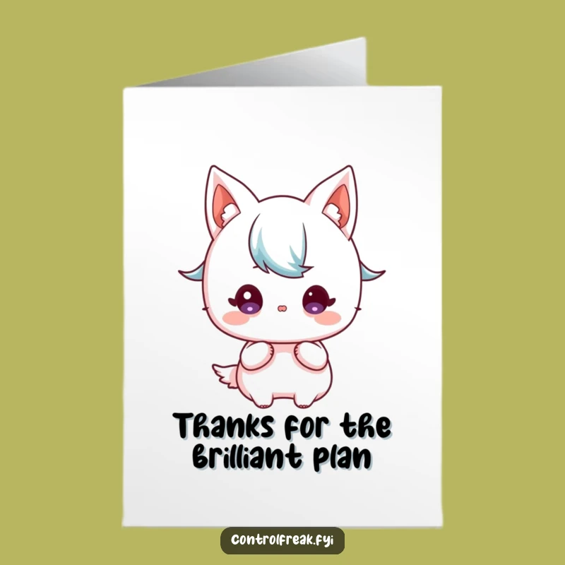 Free Printable Thank You Card: Planner Kawaii Character Thanks You With Strategy
