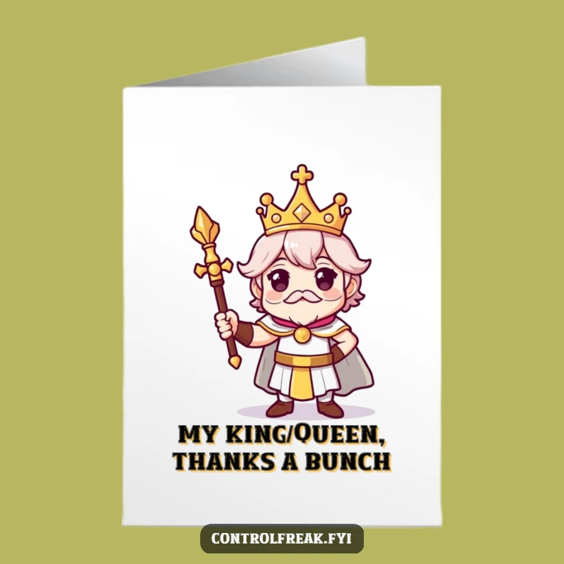 Free Printable Thank You Card: Regal Character, Funny Royal Downloadable Art