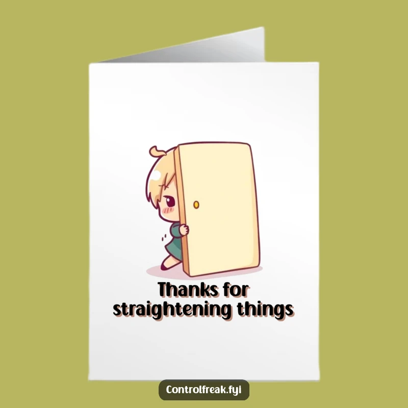 Orderly Thanks Card: Line-Up Character, Free Printable Gratitude