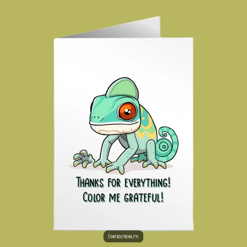 Free Printable Thank You Card: Chameleon Pattern Match - Humorous Print at Home