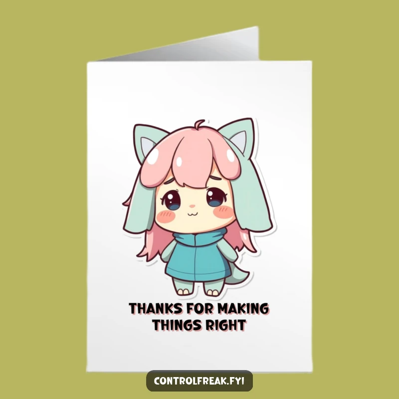 Free Printable Thank You Card: Satisfied Nod Character, Fun Downloadable Gift!