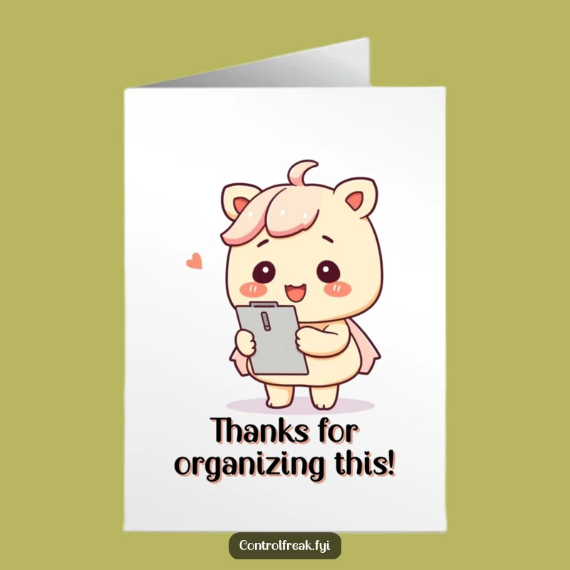 Free Printable Kawaii Organizer Thank You Card - Smile of Gratitude Downloadable Gift