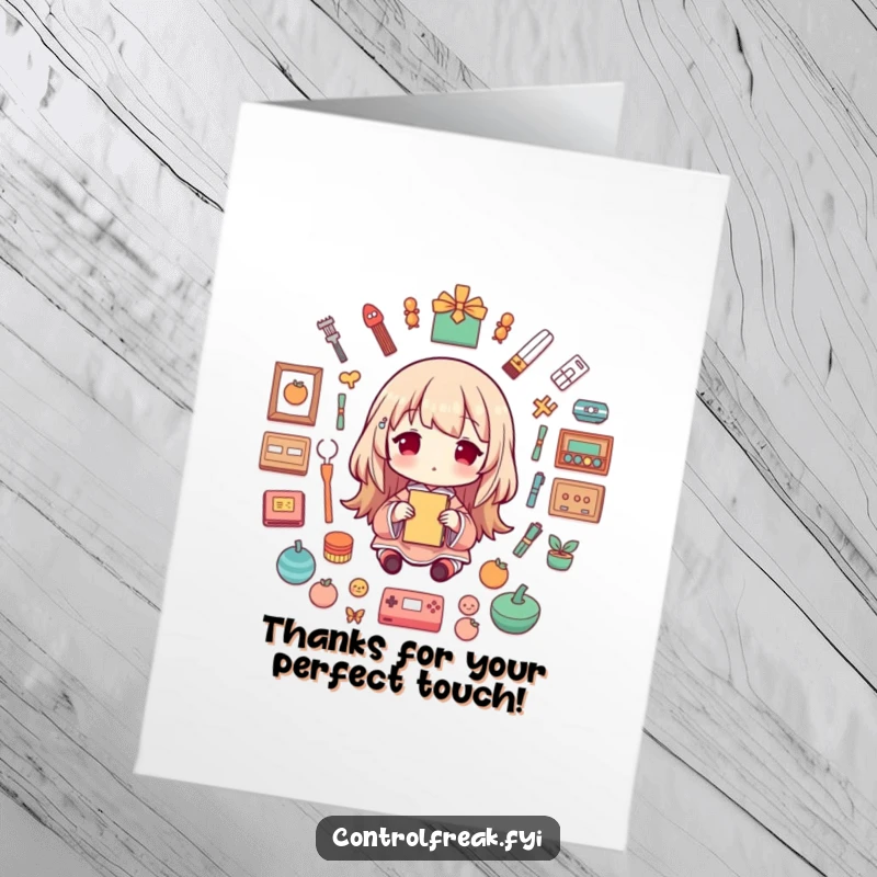 Funny Free Printable Thank You Card with a character who loves perfect order and symmetry, ready to send thanks.