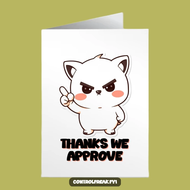 Free Printable Thank You Card: Stern but Friendly Kawaii Nod, Funny Downloadable Gift