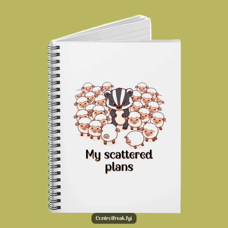 Funny Badger Sheep Notebook: Jot Down Ideas with a Grumpy Herder
