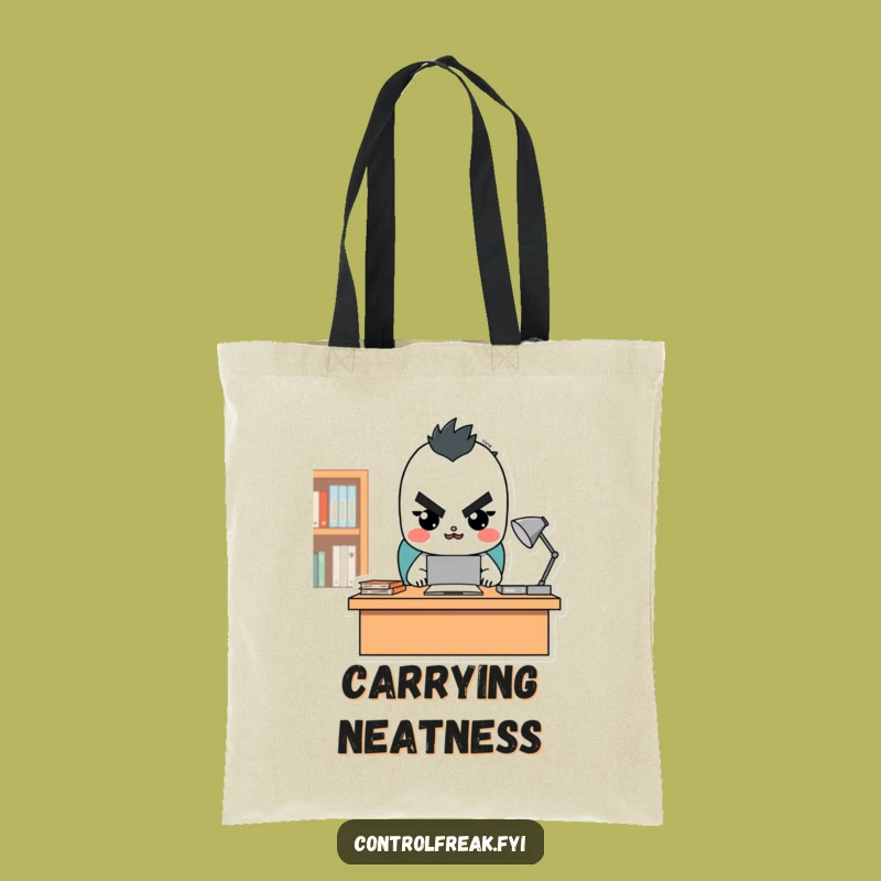 Funny Tidy Desk Character Tote Bag - Hilarious Organizer Bag, Great Gift