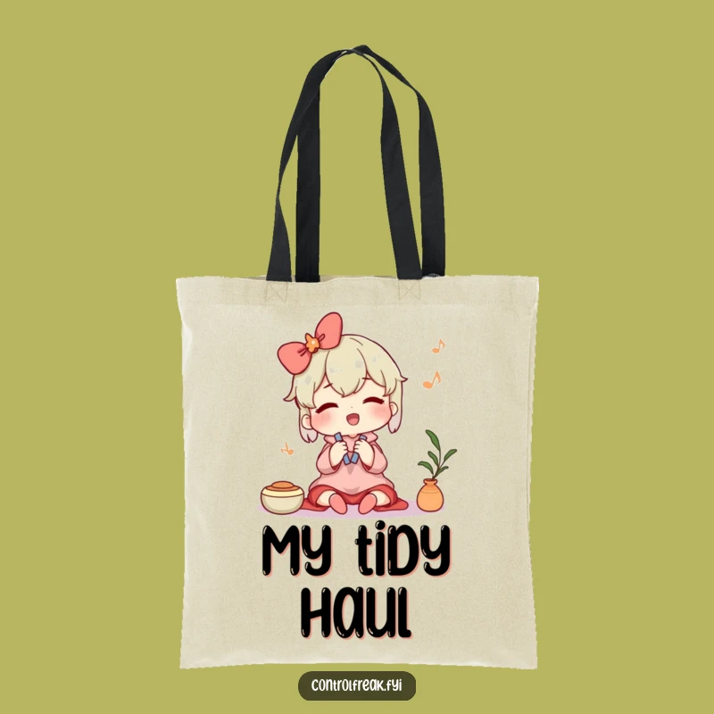 Funny Contented Cleaner Tote Bag: Carry Your Tidy Spirit!