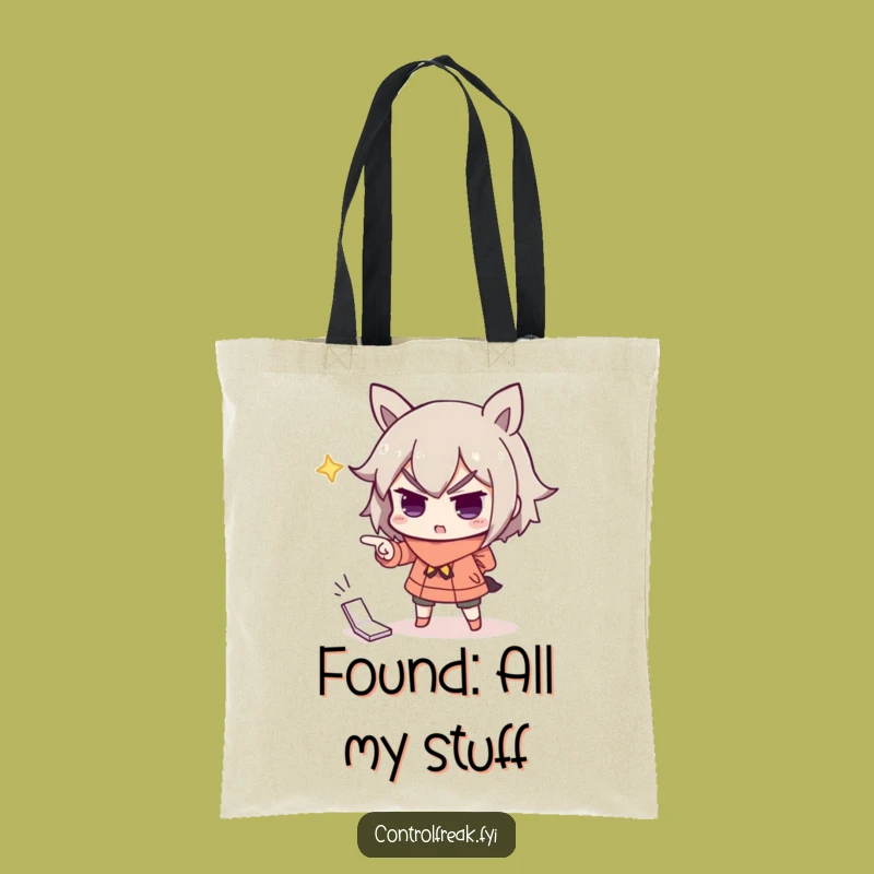 Funny Dramatic Pointer Tote Bag: Carry Your Discoveries with Humorous Importance!