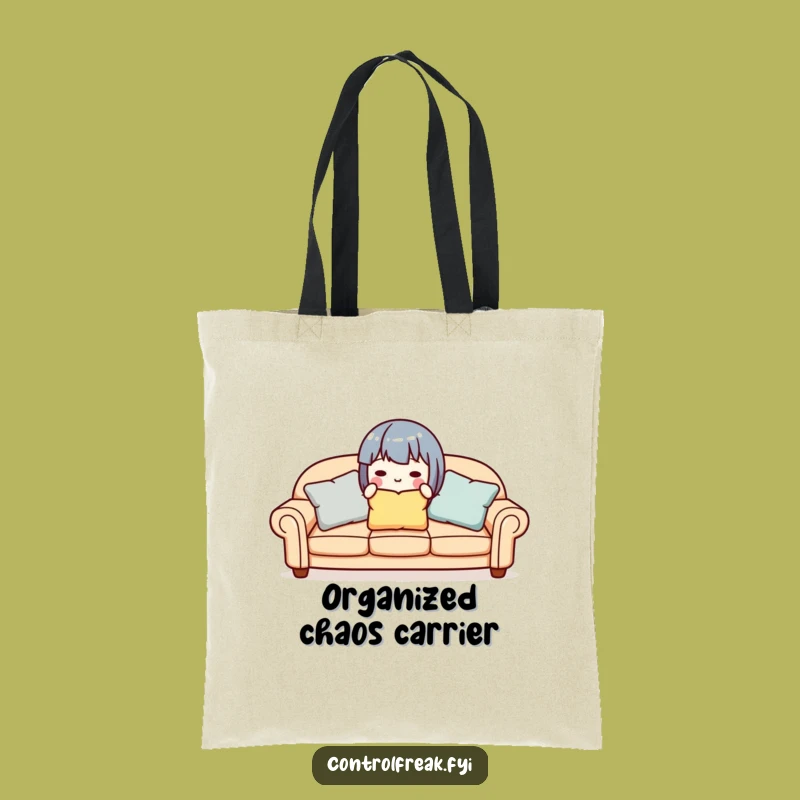 Funny Organizer Tote Bag: Cute Character Carries Your Tidiness