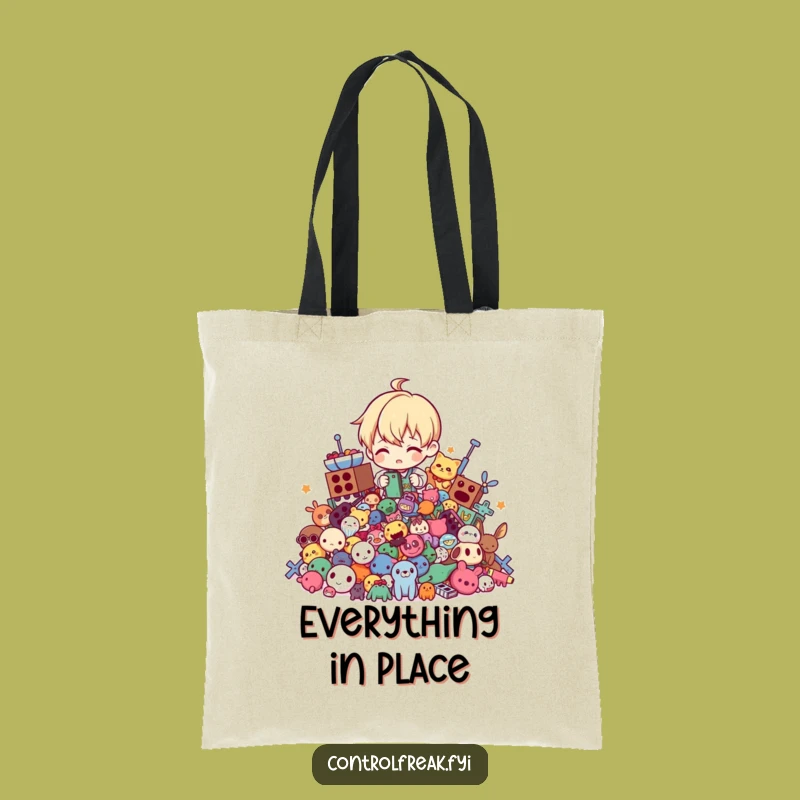 Funny 'Tidy Titan' Tote Bag: Stylish Character Organizing Toys, Perfect Gift for Organized Outings!